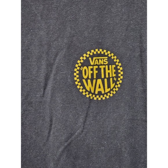 VANS Off The Wall Black T-Shirt Black Size M 2 Sides - Picture 3 of 5